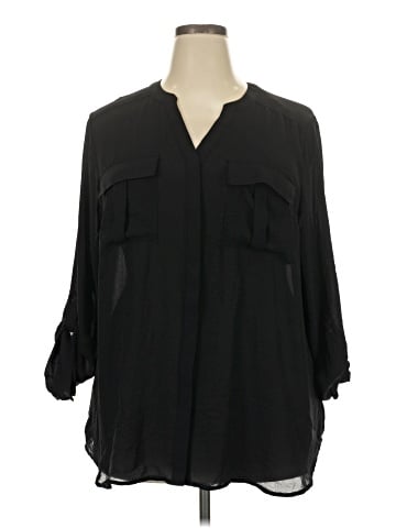 a.n.a. A New Approach 3/4 Sleeve Blouse (view 1)