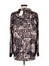 Johnny Was 100% Silk Paisley Black Long Sleeve Silk Top Size L - photo 2