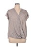 Adrianna Papell 100% Polyester Brown Short Sleeve Blouse Size 1X - photo 1