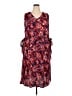 D&Co. 100% Rayon Print Red Cocktail Dress Size 2X - photo 1