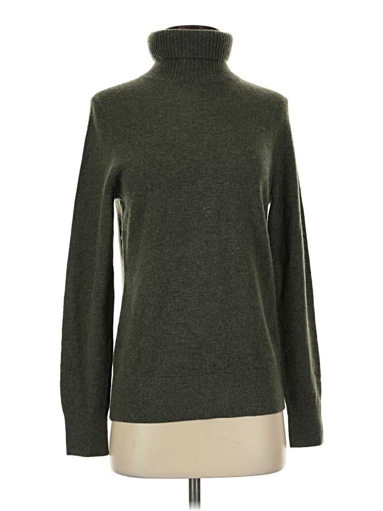 Lands' End Cashmere Pullover Sweater In Green