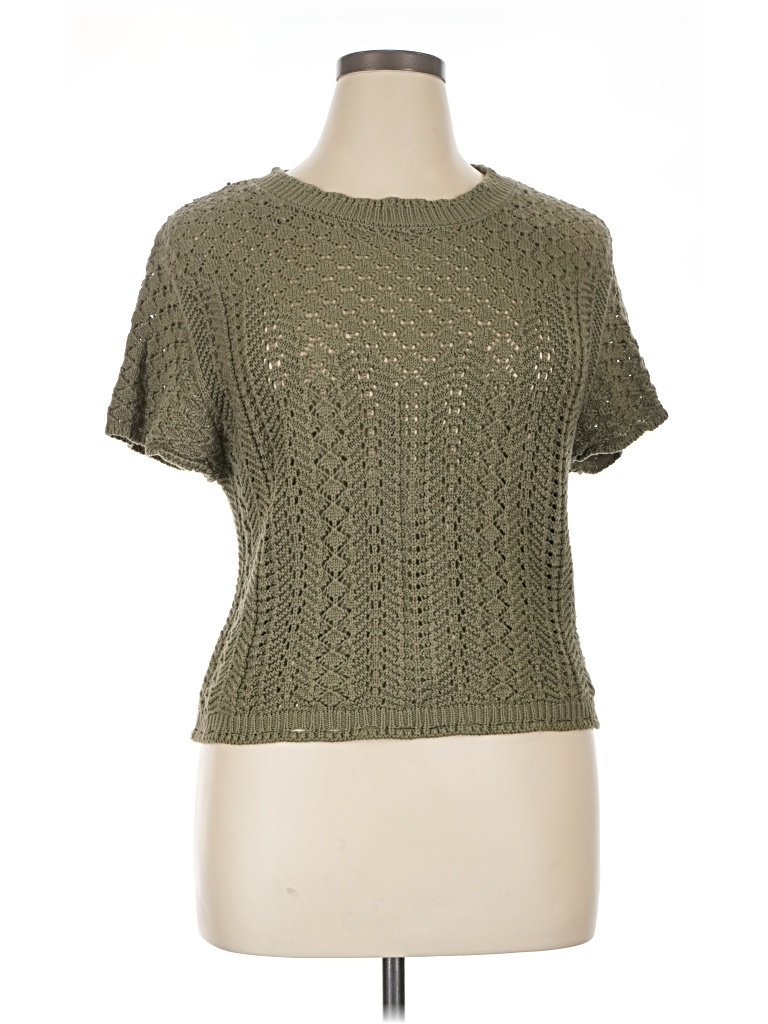 Pre-owned And Now This Short Sleeve Turtleneck In Green