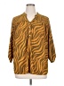 NY Collection Animal Print Gold 3/4 Sleeve Blouse Size 1X - photo 1