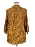 NY Collection Animal Print Gold 3/4 Sleeve Blouse Size 1X - photo 2