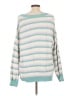 ABound 100% Cotton Stripes Teal Pullover Sweater Size L - photo 2