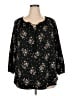 Chaps Black 3/4 Sleeve Blouse Size 2X - photo 1
