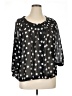 Apt. 9 100% Polyester Polka Dots Black 3/4 Sleeve Blouse Size XL - photo 1