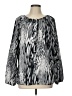 Chico's 100% Polyester Animal Print Gray Silver Long Sleeve Blouse Size Lg (2) - photo 1