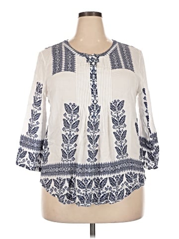 Pale Sky 3/4 Sleeve Blouse (view 1)
