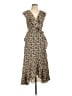 Max Studio Floral Brown Casual Dress Size L - photo 1