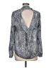 Guess Paisley Gray Long Sleeve Blouse Size L - photo 2