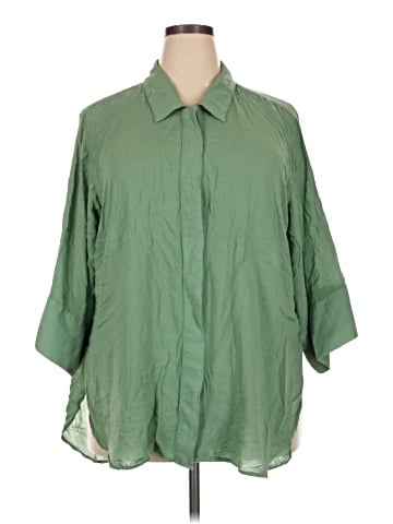 Universal Standard 3/4 Sleeve Button-Down Shirt (view 1)