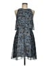 H By Halston 100% Polyester Animal Print Blue Cocktail Dress Size 6 - photo 1
