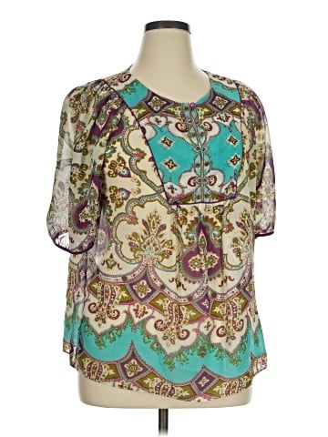 Nicole by Nicole Miller Short Sleeve Blouse (view 1)