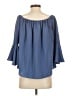 Harve Benard 100% Polyester Blue 3/4 Sleeve Blouse Size S - photo 2
