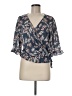 Sienna Sky 100% Polyester Floral Blue 3/4 Sleeve Blouse Size M - photo 1