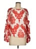 Alexis 100% Silk Pink Orange 3/4 Sleeve Silk Top Size M - photo 1