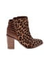 Very Volatile Animal Print Brown Ankle Boots Size 6 - photo 1