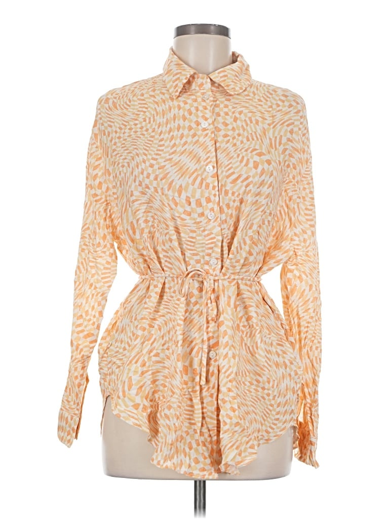 Pre-owned Sage The Label Long Sleeve Blouse In Orange