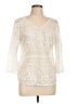 Valerie Stevens 100% Polyester Ivory 3/4 Sleeve Top Size L - photo 1