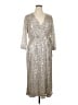 Anne Klein Metallic Silver Cocktail Dress Size 16 - photo 1