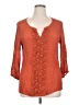 By Design Orange 3/4 Sleeve Blouse Size XL - photo 1