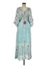 Pol 100% Viscose Blue Casual Dress Size S - photo 1