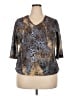 Faded Glory 100% Polyester Gray 3/4 Sleeve Blouse Size 18-20W - photo 1