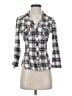 Timing 100% Cotton Plaid Gray 3/4 Sleeve Button-Down Shirt Size S - photo 1