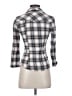 Timing 100% Cotton Plaid Gray 3/4 Sleeve Button-Down Shirt Size S - photo 2