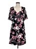 Connected Apparel 100% Polyester Floral Black Casual Dress Size 8 - photo 1