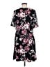 Connected Apparel 100% Polyester Floral Black Casual Dress Size 8 - photo 2