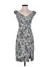 Black Halo Animal Print Silver Cocktail Dress Size 2 - photo 1