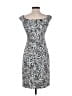 Black Halo Animal Print Silver Cocktail Dress Size 2 - photo 2