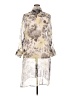 Sutton Studio 100% Silk Print Silver 3/4 Sleeve Silk Top Size 20 - photo 2