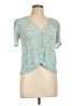 MNG Teal Short Sleeve Blouse Size L - photo 1