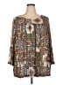 Bobbie Brooks Brown Green 3/4 Sleeve Blouse Size 2X - photo 1