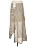 Zara 100% Polyester Stripes Silver Casual Skirt Size S - photo 2