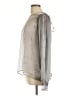 Free People 100% Polyester Metallic Silver Long Sleeve Blouse Size L - photo 5