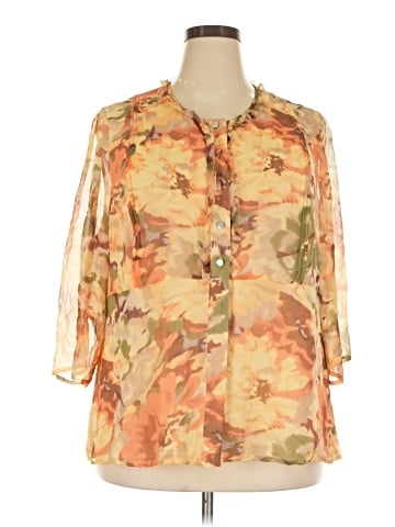 Coldwater Creek 3/4 Sleeve Silk Top (view 1)