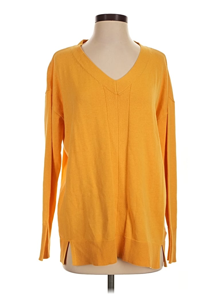 Pre-owned H By Halston Pullover Sweater In Yellow