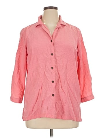 White Stag 3/4 Sleeve Button-Down Shirt (view 1)