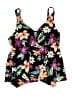 Kona Sol Floral Black Swimsuit Top Size 22 - photo 1