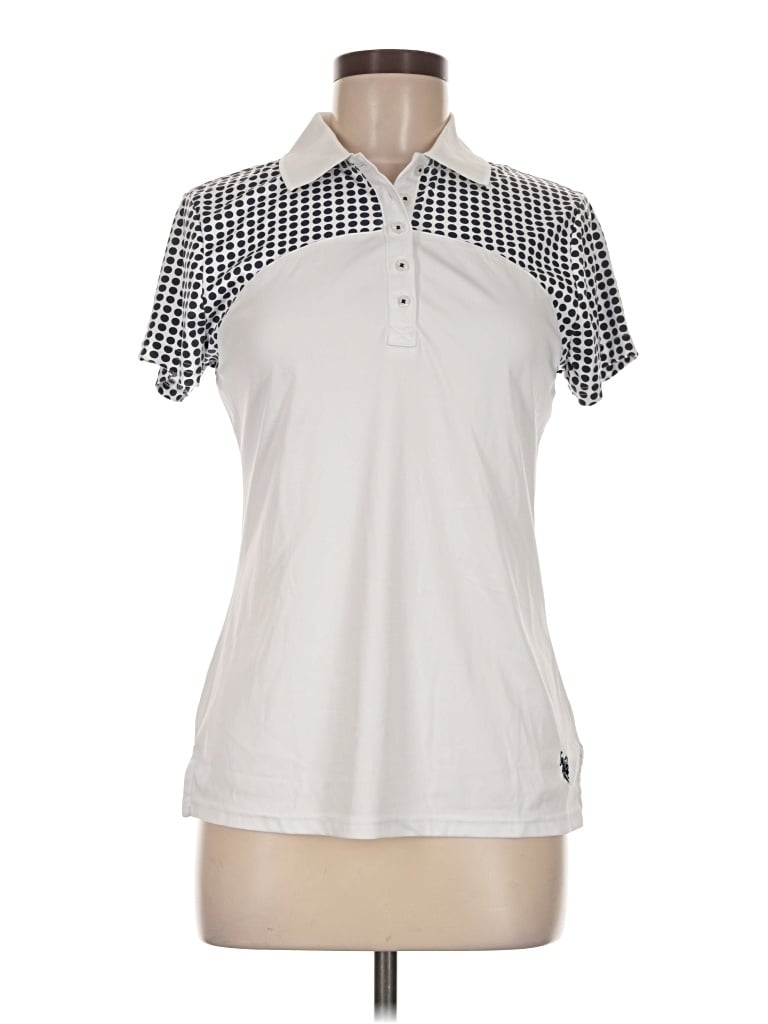 Pre-owned U.s. Polo Assn Short Sleeve Polo In Ivory