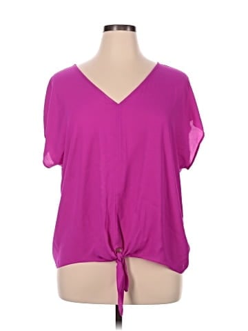 INC International Concepts Short Sleeve Blouse (view 1)