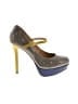 Express Color Block Gray Heels Size 10 - photo 1
