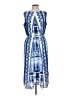 Dana Buchman Print Blue Casual Dress Size L - photo 1