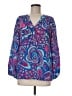 Lilly Pulitzer 100% Silk Paisley Blue 3/4 Sleeve Silk Top Size M - photo 1