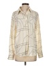 MNG 100% Polyester Graphic Ivory Long Sleeve Blouse Size 4 - photo 1