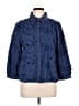 Chico's Polka Dots Blue 3/4 Sleeve Button-Down Shirt Size L - photo 1